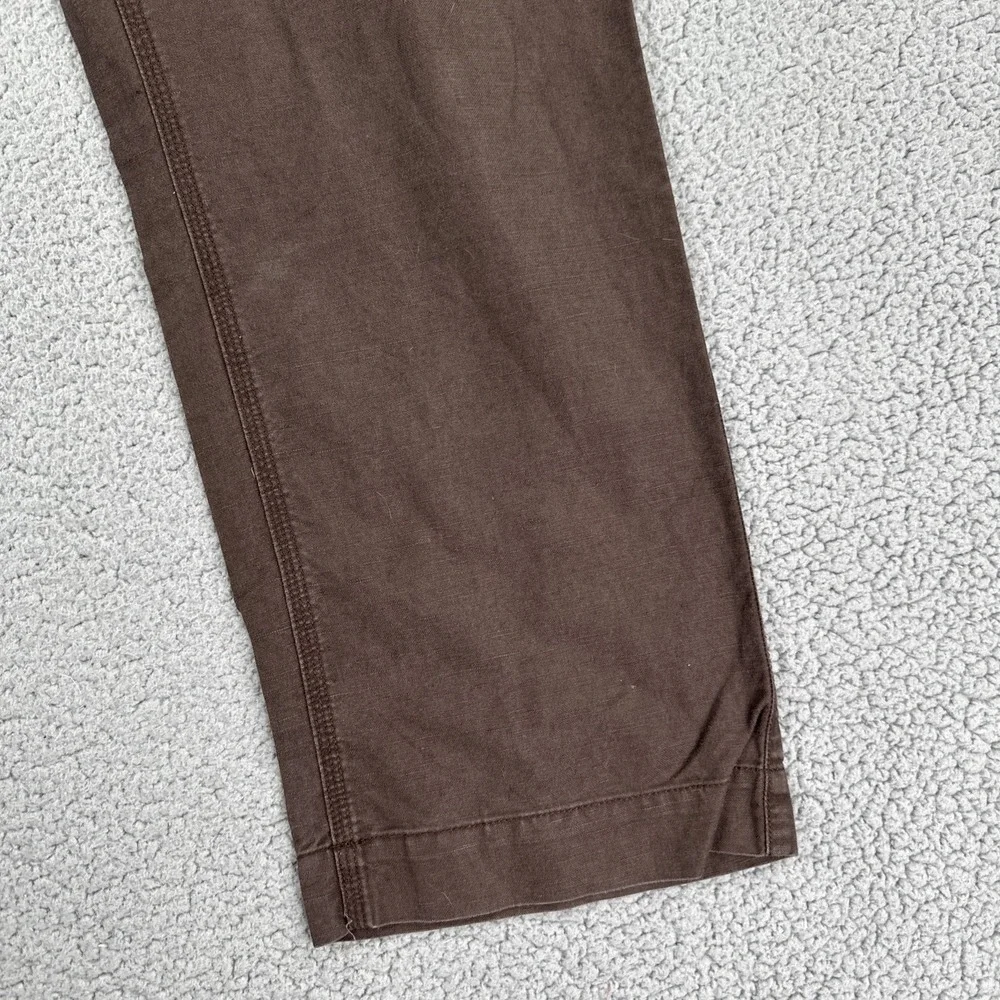 Banana Republic Linen Cotton Pants Men 36x30 Brown Straight Fit Drawstring